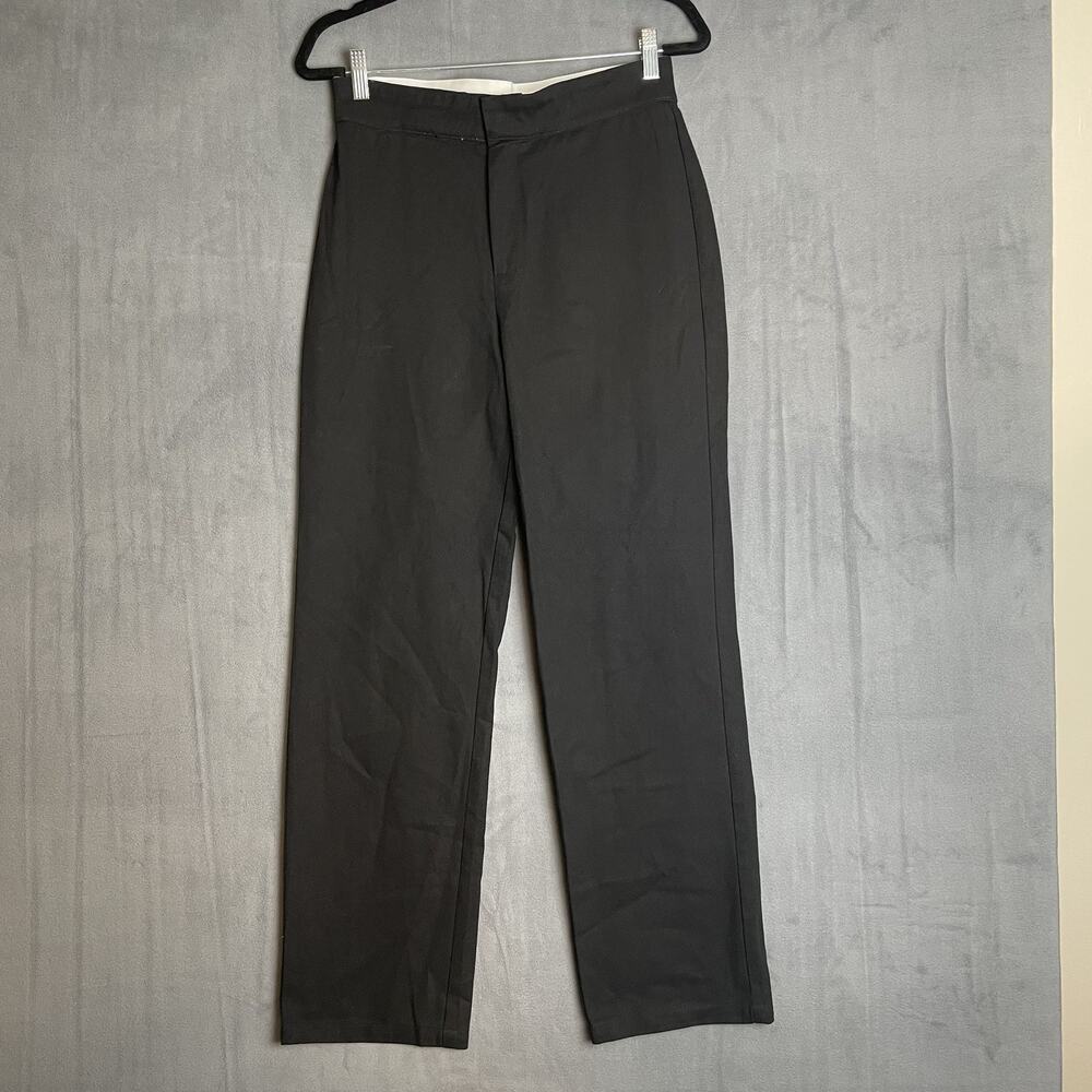 Princess Polly Pants Womens 4 Black Dava Low Rise Straight Leg Cotton Pockets